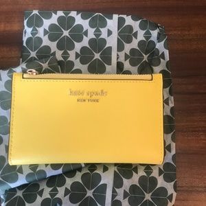 NWT Kate Spade Spencer Slim Bifold Wallet in Yellow Sesame